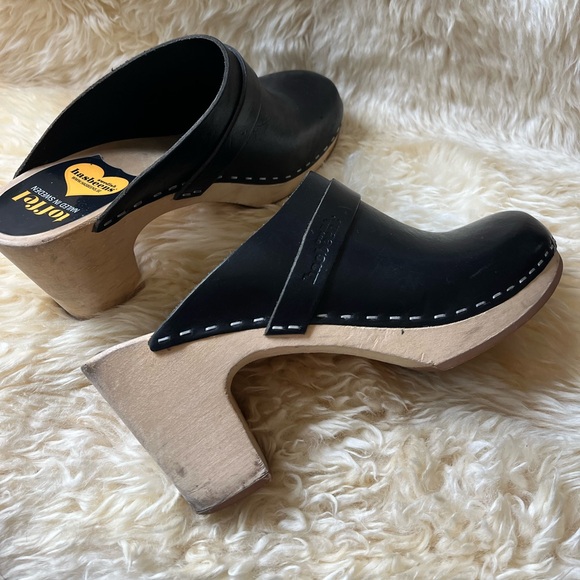 Swedish Hasbeens Slip-In Classic Clogs size 39 BLACK - Picture 6 of 13